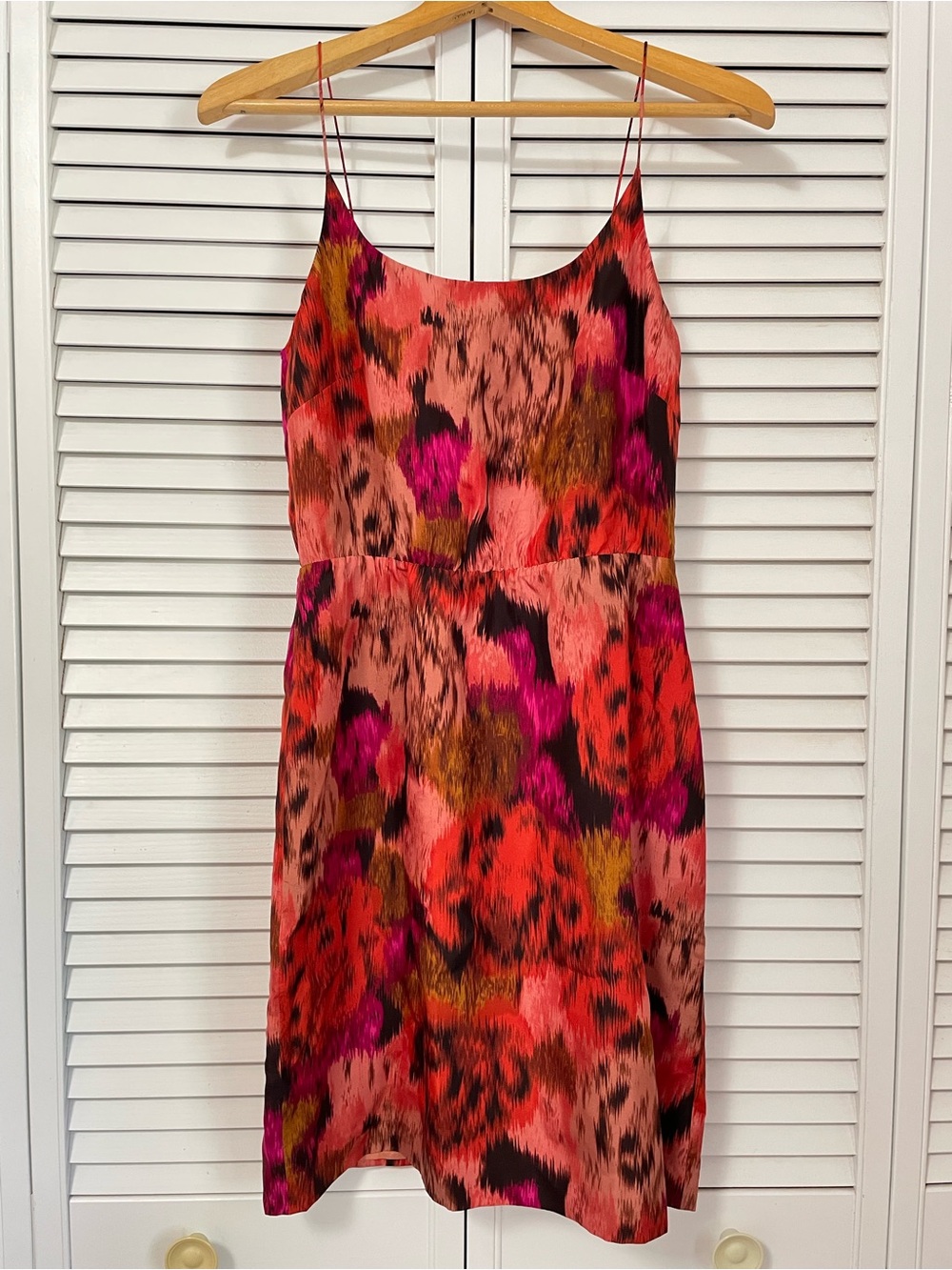 J. Crew 100% Silk Floral Slip Dress Women’s 4 Red Pink Y2K Retro Indie Romantic